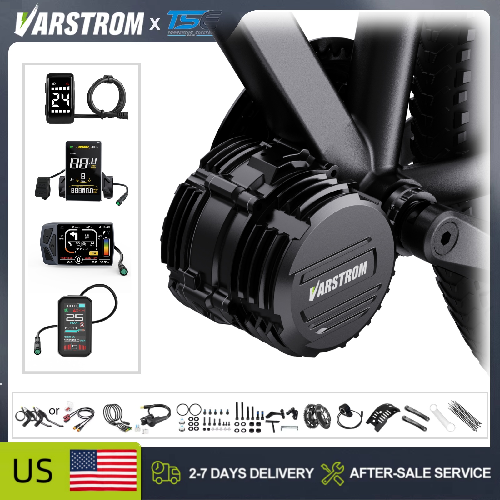 Mid Drive Conversion Kit 1000W - [ABD'de Stokta] Tongsheng TSDZ16 48V 1000W